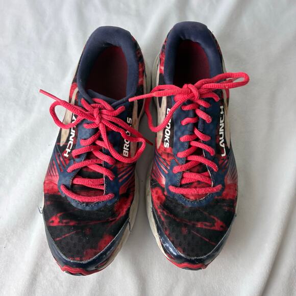 Brooks Launch 3 Running Training Sneakers Shoes Women’s 8 Athletic READ Blue Red - Picture 4 of 15